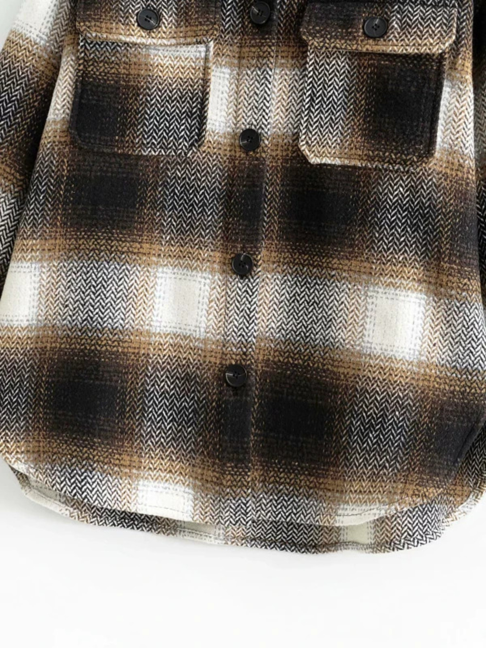 Spring Shirt Style Plaid Tweed Jacket